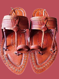 Picture of Handcrafted Kolhapuri Leather Chappals - Premium Quality with Traditional Look, 11 Strips and Wide Bridge